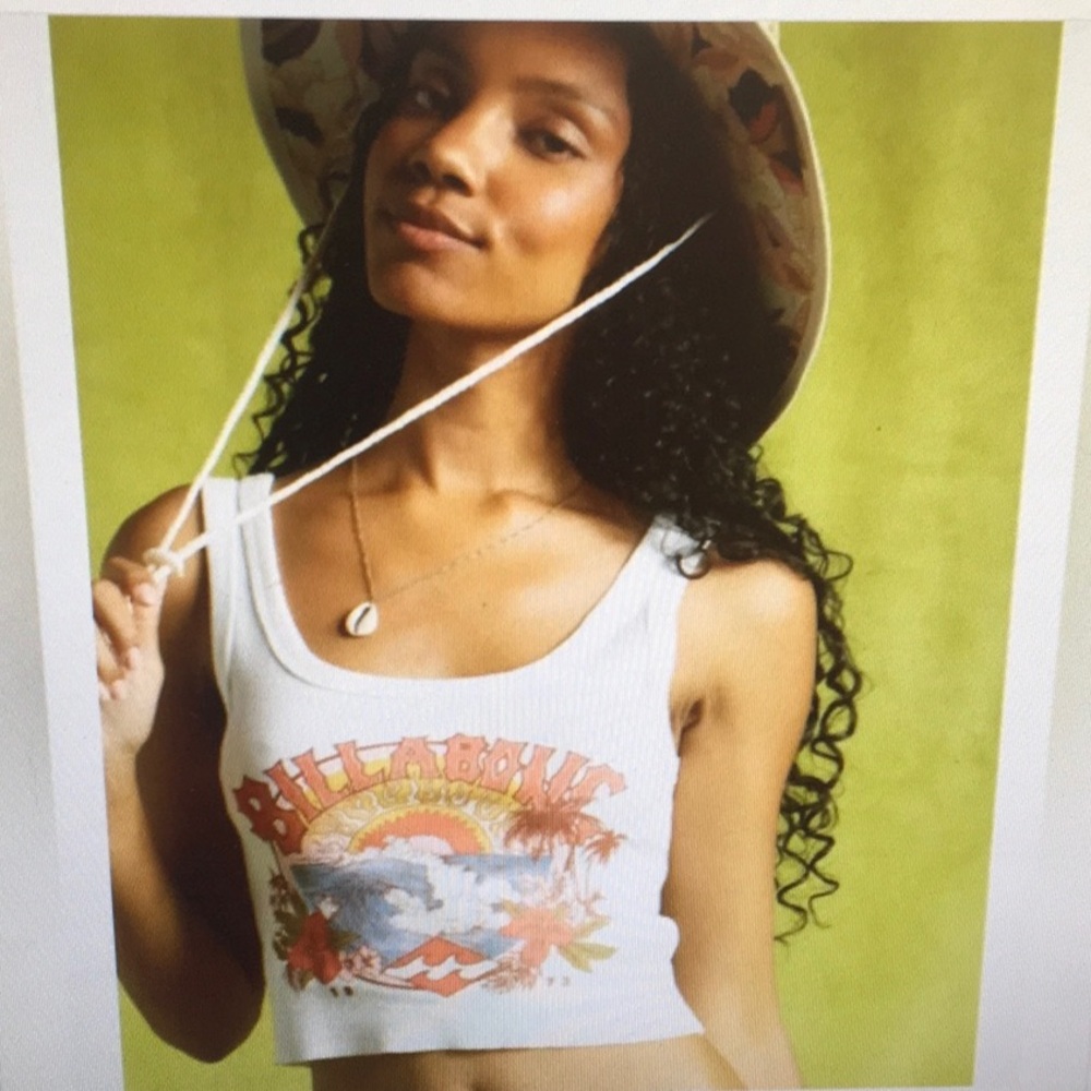 BILLABONG/“LAZY DAYS”MULTI COLOR CROPPED TANK TEE/NEW